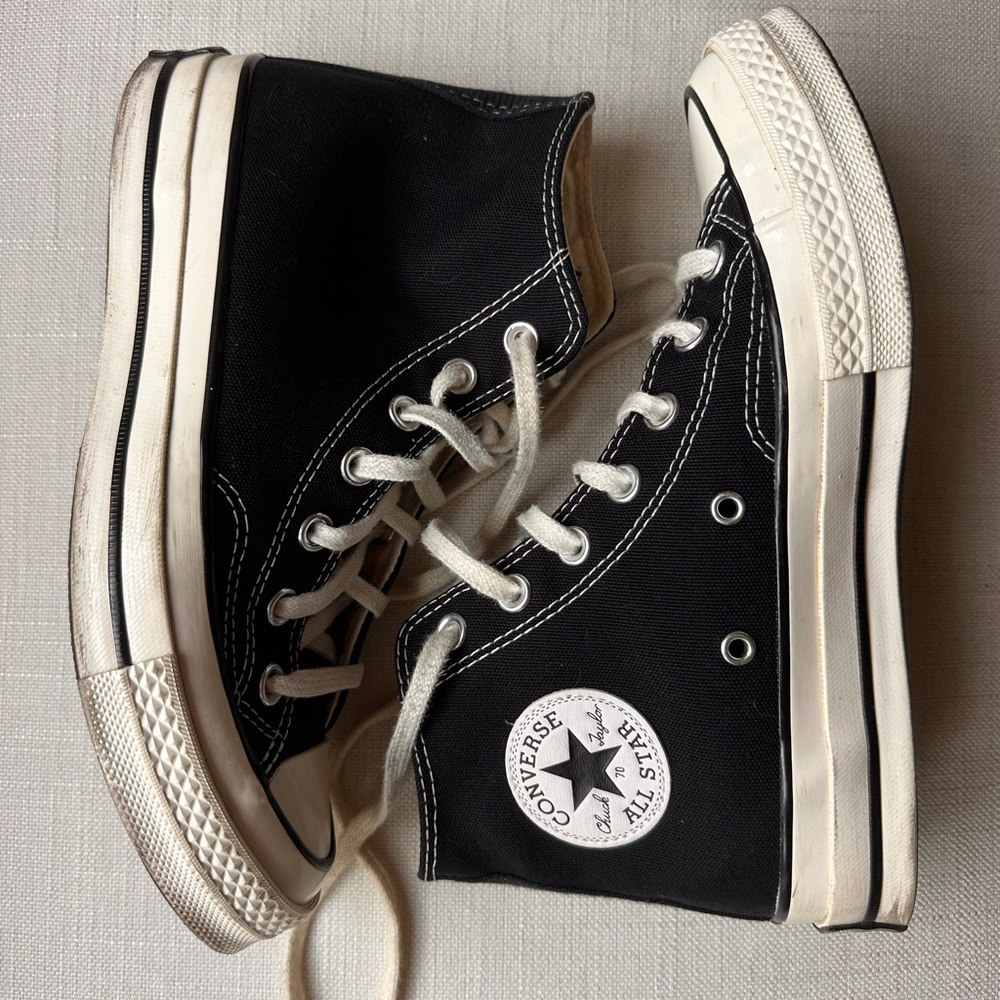 Chuck â70 Converse, Black High-Top Sneakers / Womenâs 7 - Picture 2 of 5